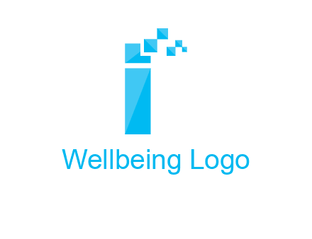 letter i incorporated with pixels logo