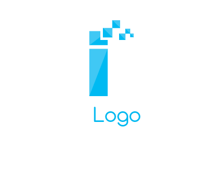 letter i incorporated with pixels logo