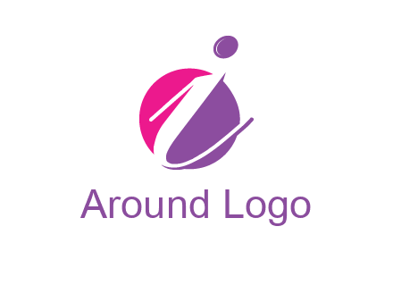 letter i inside the circle logo