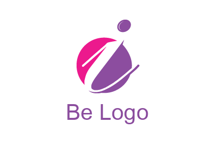 letter i inside the circle logo