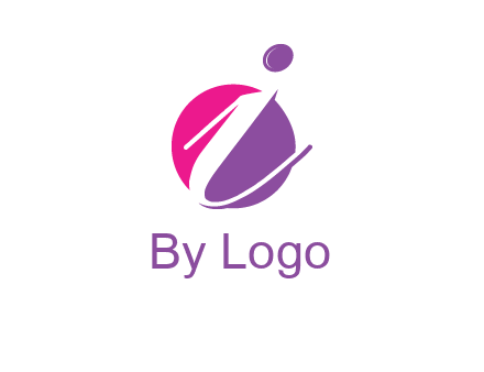 letter i inside the circle logo