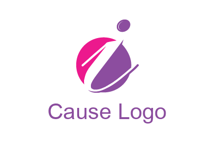 letter i inside the circle logo