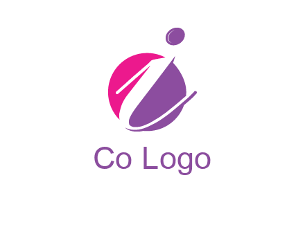 letter i inside the circle logo