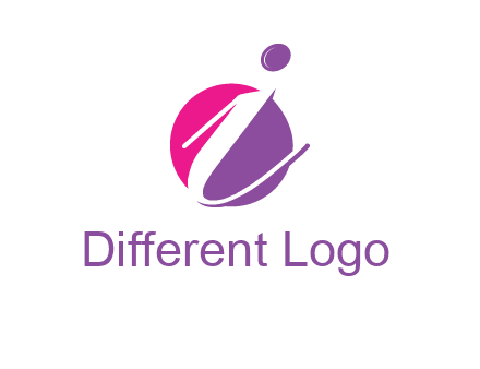 letter i inside the circle logo