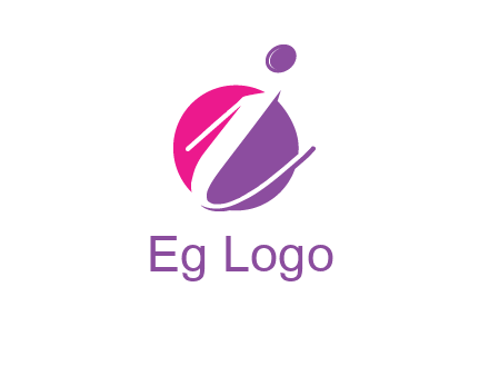letter i inside the circle logo