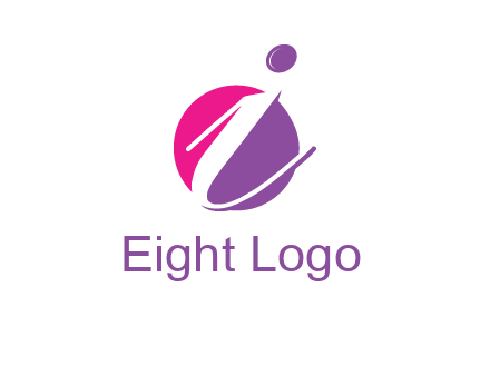 letter i inside the circle logo