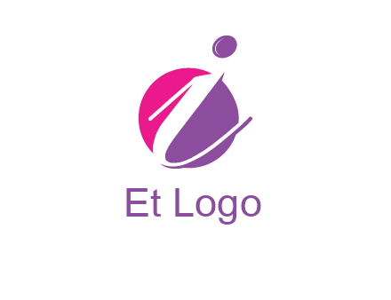 letter i inside the circle logo