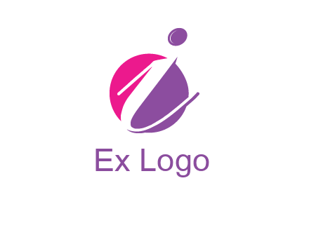 letter i inside the circle logo