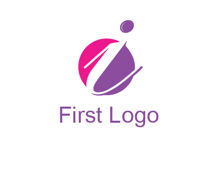 letter i inside the circle logo