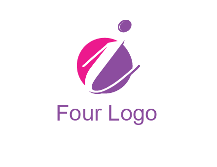 letter i inside the circle logo