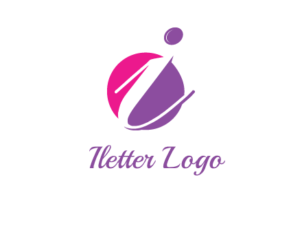 letter i inside the circle logo