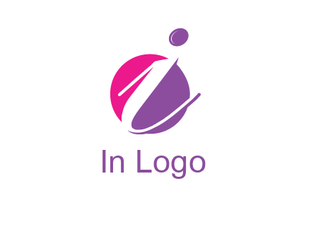 letter i inside the circle logo