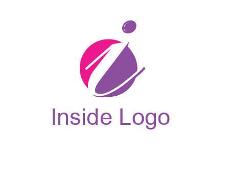 letter i inside the circle logo