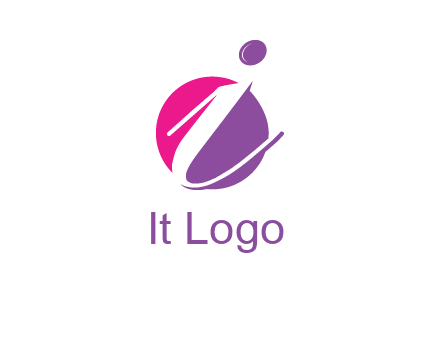 letter i inside the circle logo