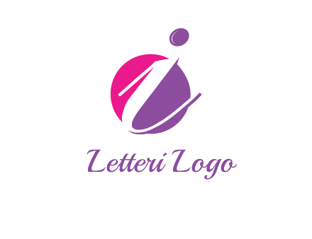 letter i inside the circle logo