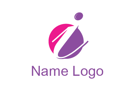 letter i inside the circle logo