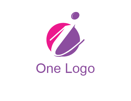 letter i inside the circle logo