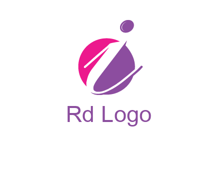 letter i inside the circle logo