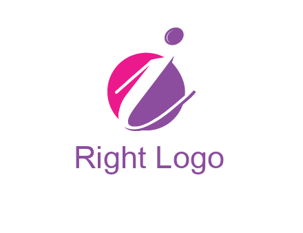 letter i inside the circle logo