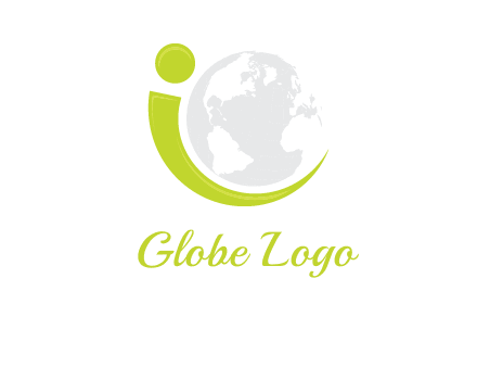 swoosh forming letter i with globe logo