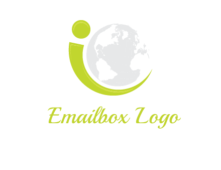 swoosh forming letter i with globe logo