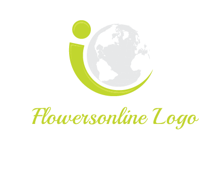 swoosh forming letter i with globe logo