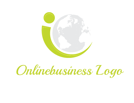 swoosh forming letter i with globe logo