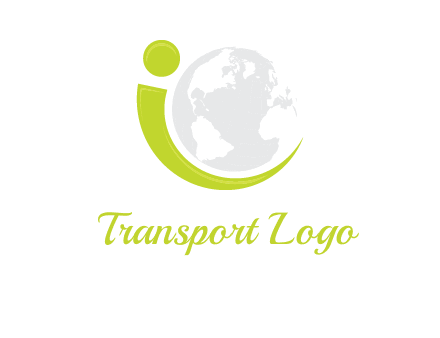 swoosh forming letter i with globe logo