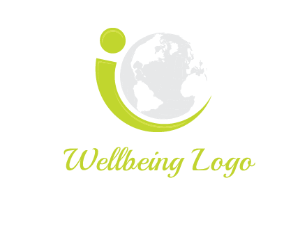 swoosh forming letter i with globe logo