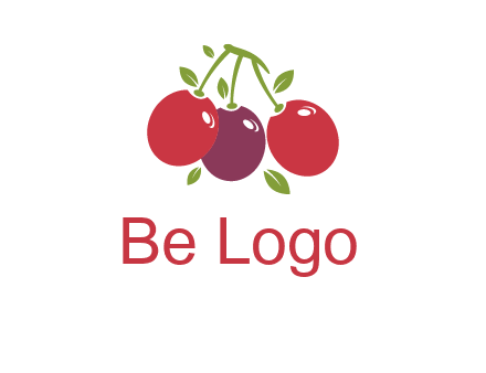 cherries with leaves food logo