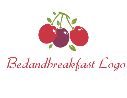 cherries with leaves food logo