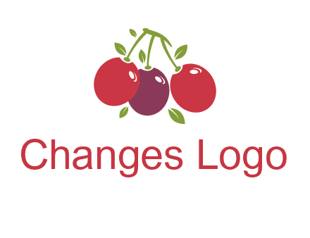 cherries with leaves food logo