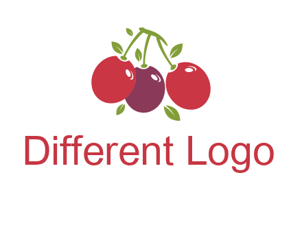 cherries with leaves food logo
