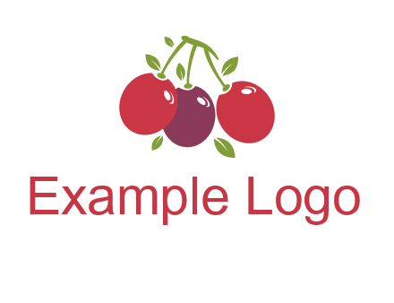 cherries with leaves food logo