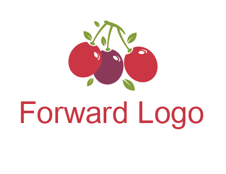 cherries with leaves food logo