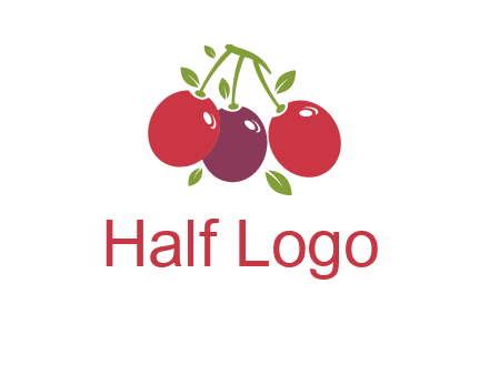 cherries with leaves food logo