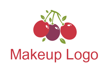 cherries with leaves food logo