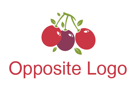 cherries with leaves food logo