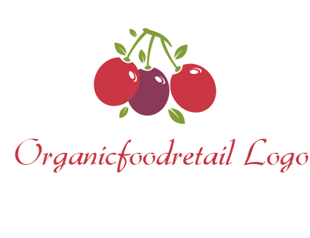 cherries with leaves food logo