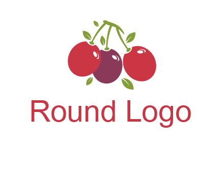 cherries with leaves food logo