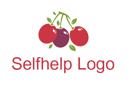 cherries with leaves food logo