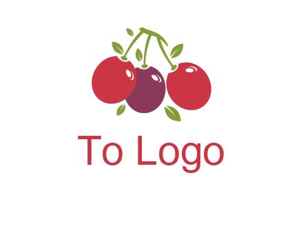 cherries with leaves food logo