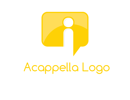 letter i inside the speech bubble logo
