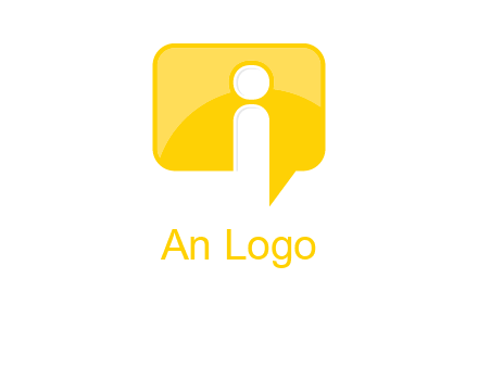 letter i inside the speech bubble logo