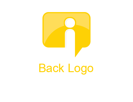 letter i inside the speech bubble logo