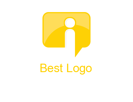 letter i inside the speech bubble logo
