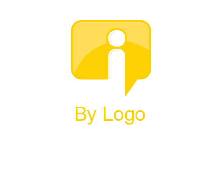 letter i inside the speech bubble logo