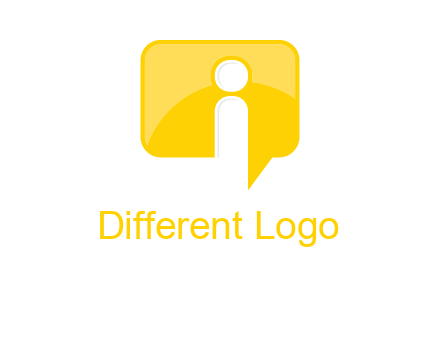 letter i inside the speech bubble logo