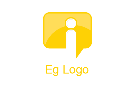 letter i inside the speech bubble logo