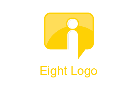 letter i inside the speech bubble logo